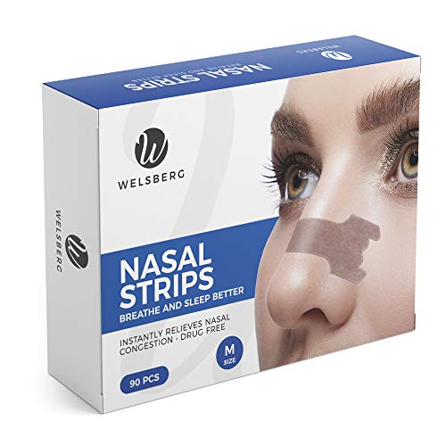 Welsberg 90x tiras nasales contra los ronquidos tiritas nasales antirronquidos, talla M