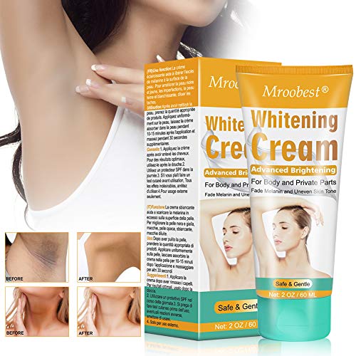 Whitening Cream, Crema Blanqueadora, Skin Whitening Cream, Crema Blanqueadora Cuerpo y Aclarar las Manchas de la piel, Corporal para Piel Oscura, Cuello, Codo-60ML