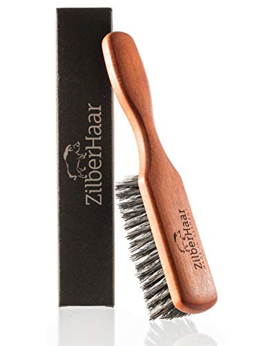 ZilberHaar Regular Cepillo Para Barba  Cerdas de Jabalí, Cepillo Suave Para Barba de Pelo de Jabalíes Para Hombres  Endereza y Promueve el Crecimiento de la Barba, Funciona con Aceites y Bálsamos