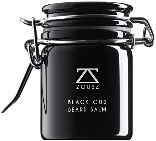 ZOUSZ Bálsamo De Oud Negro Para Barba - Ungento Clásico con Aroma a Madera para Cuidado de Piel y Cabello de Hombres: Aceites de Aguacate, Argán y Macadamia, Acondicionador y Anticaspa - 50g