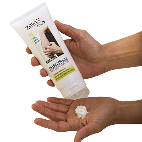 ZOWIX Crema para pieles atopicas, eczemas, psoriasis o dermatitis. Piel muy sensible, extraseca o con escamas. Crema Natural. Sin Parabenos. 200ml.